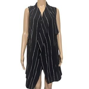 NIC+ZOE Black vest with White Stripes